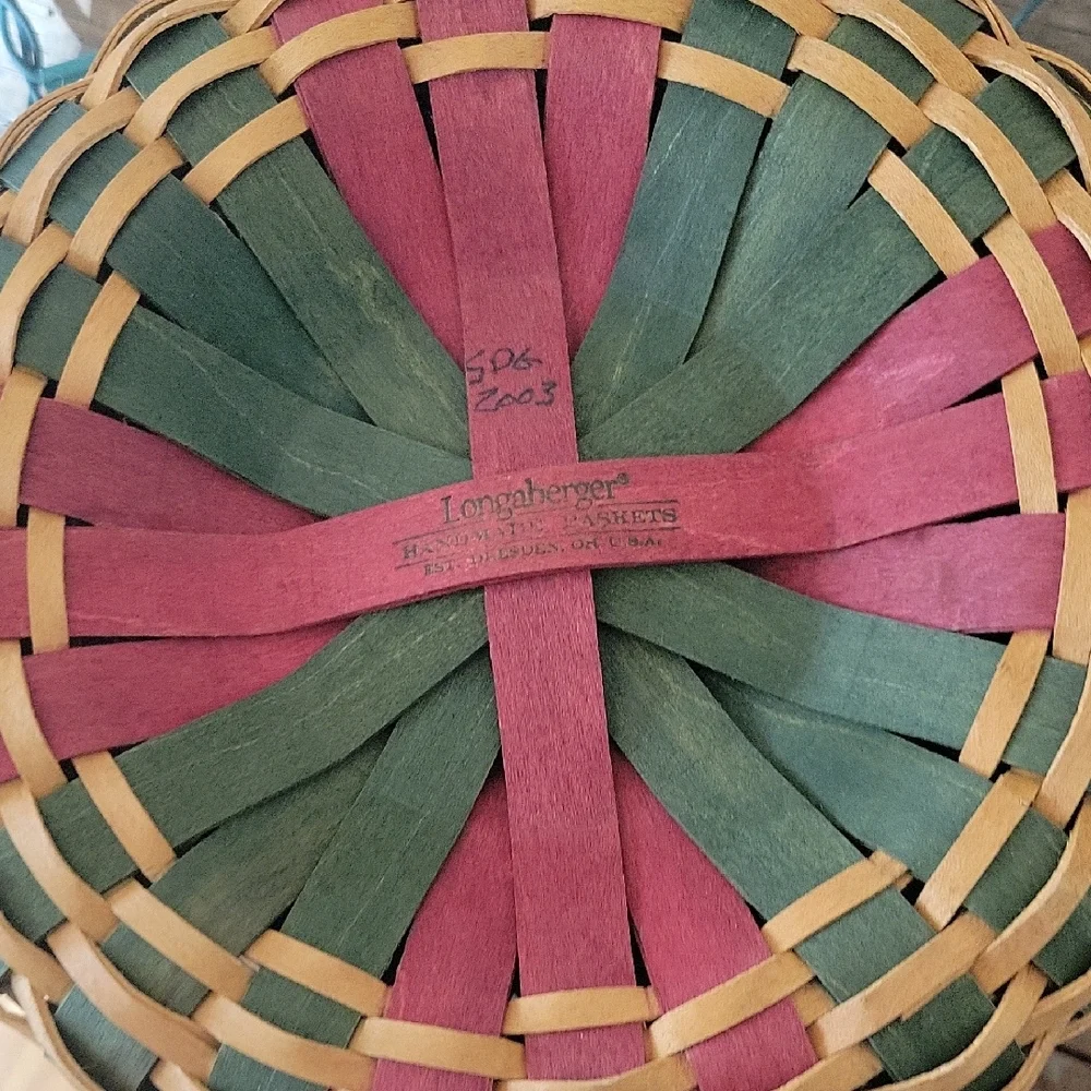 Longaberger Vintage 2003 Christmas Collection Caroling Basket With Both Linings